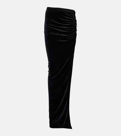 Rick Owens Lilies Svita Jersey Maxi Skirt In Black