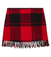 Il Gufo Red Mini-skirt With Check Print And Fringes In Wool Blend Girl In Red