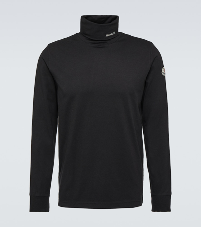 Moncler Logo Turtleneck Sweater In Black