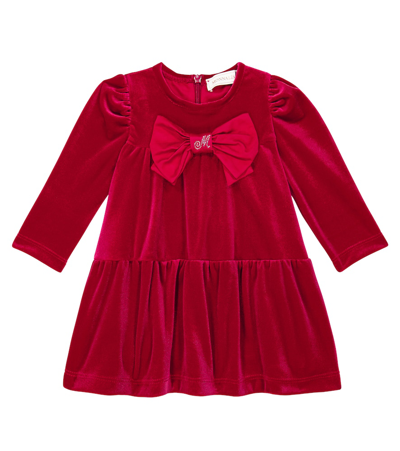 Monnalisa Babies' 天鹅绒连衣裙 In Red