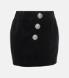 BALMAIN EMBELLISHED VELVET MINISKIRT