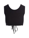 BARROW BARROW RIBBED CROP TOP WITH BACK FASTENING