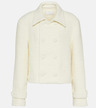Xu Zhi Double-breasted Wool-blend Jacket In White