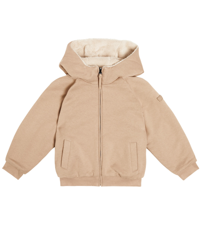 Il Gufo Kids' Reversible Cotton Hoodie In Beige