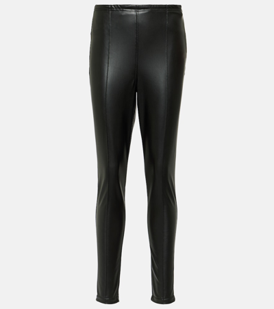 Jet Set Pegaso Faux Leather Leggings In Black