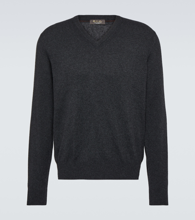 Loro Piana Scollo Cashmere Sweater In Grey