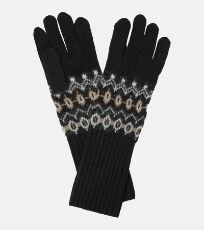 Khaite Vail Intarsia Cashmere-blend Gloves In Multicoloured