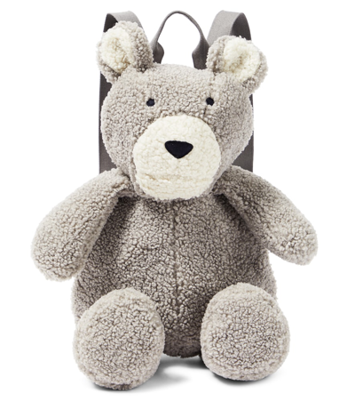 Il Gufo Teddy Bear Backpack In Grey