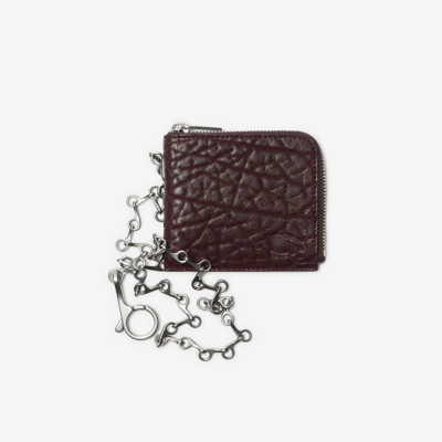 Burberry Leather B Chain Wallet In Bordeaux