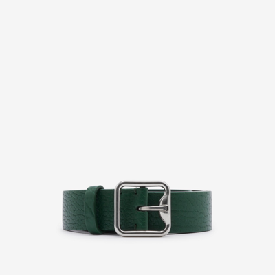 Burberry Leather B Buckle Belt In Vine/silver