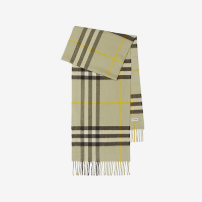 Burberry Check Cashmere Scarf In Hunter