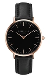 ROSEFIELD BOWERY LEATHER STRAP WATCH, 38MM,BBBR-B11