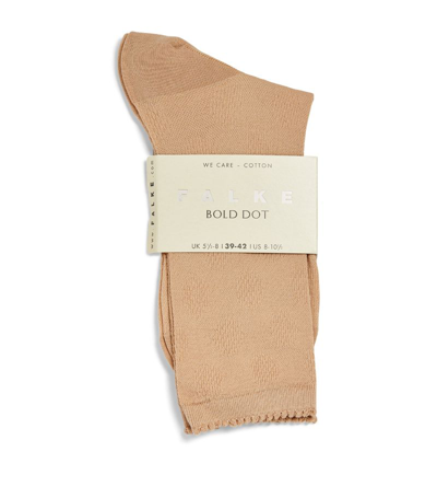 Falke Organic Cotton-blend Bold Dot Socks In Beige