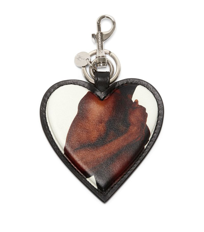 Jw Anderson Heart Shaped Keyring In Black