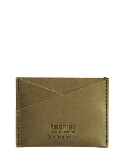 Shinola Utility Usa Heritage Leather Card Case In Green