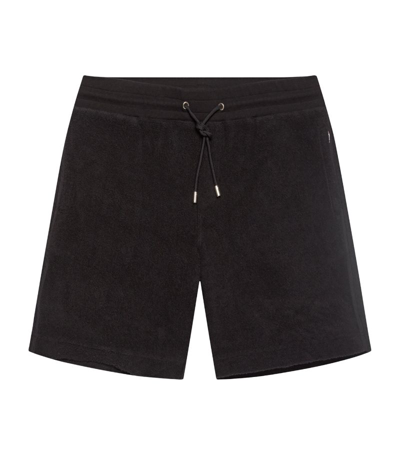 Orlebar Brown Trevone Straight-leg Organic Cotton-terry Drawstring Shorts In Black