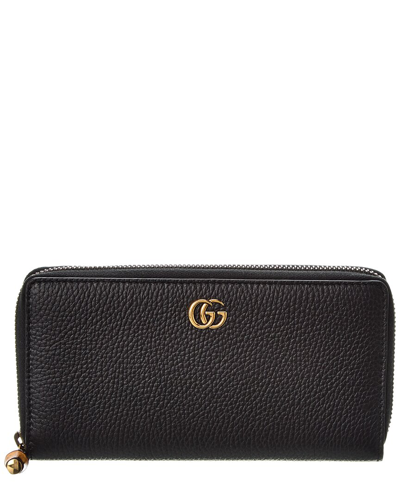 Gucci Zip Around Wallet With Bamboo In Black