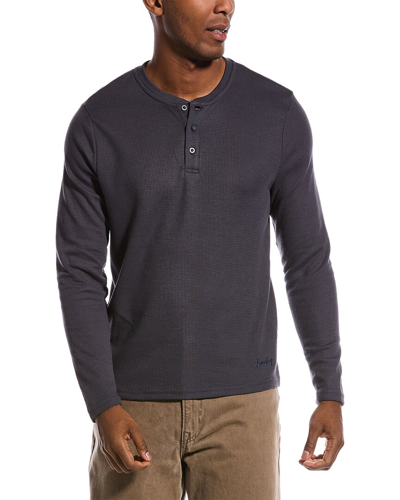 Lucky Brand Thermal Crew Henley In Blue