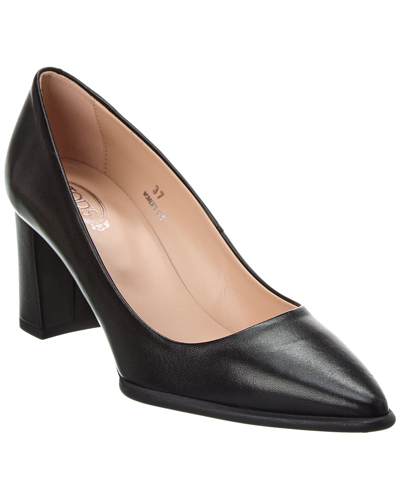 Tod's Tods Logo Leather Pump In Black