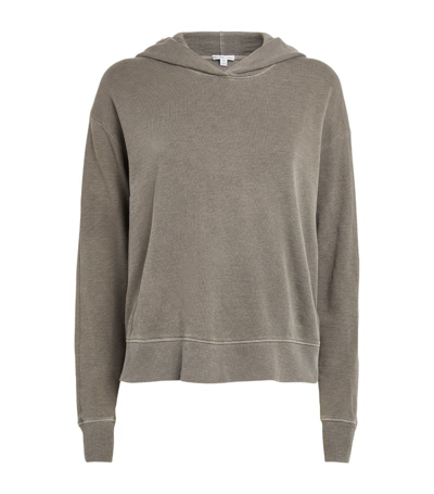 James Perse Cotton Pullover Hoodie In Brown