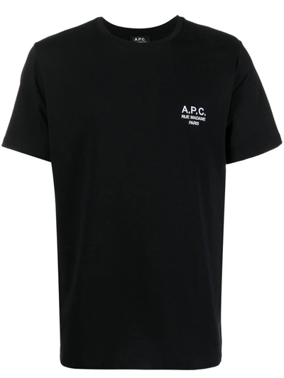Apc Logo Organic Cotton T-shirt In Black