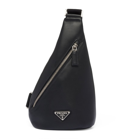 Prada Re-nylon And Leather Backpack In F0002 Nero