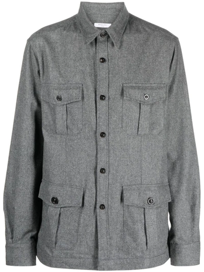 Boglioli Cargo-pockets Wool Shirt In Grey