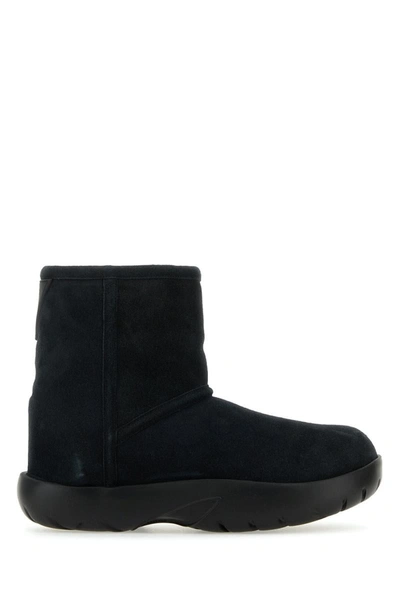 Bottega Veneta Snap Leather Ankle Boots In Black