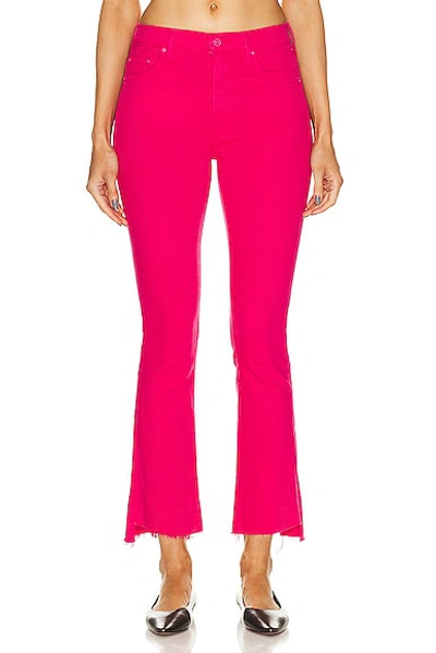 Mother The Insider Crop Step Fray Jeans In Pink