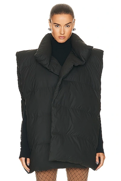 Balenciaga Wrap Puffer Gilet In Black