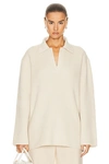 Tom Ford Ribbed-knit Wool-cashmere Polo Sweater In White