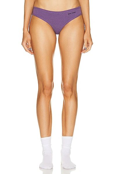 Miu Miu Mini Logo Underwear In Malva