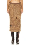 Acne Studios Fuzzy Skirt In Camel Brown