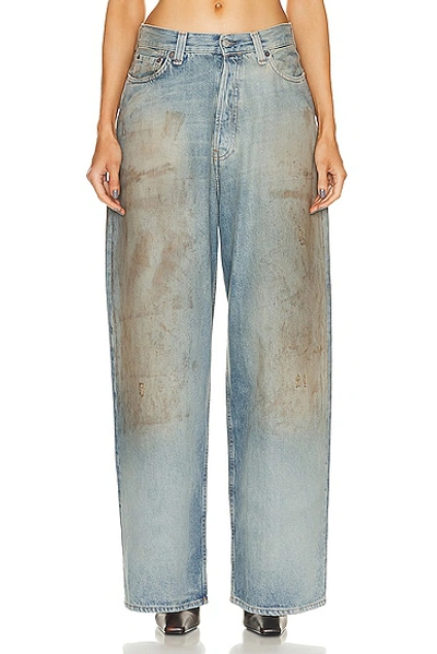 Acne Studios Dirty Look Wide Leg Pant In Mid Blue