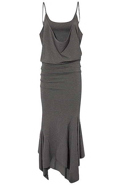 Attico Asymmetric Midi Dress Grey