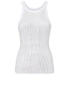Attico White Tank Top With White Rhinestone In White