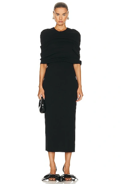 Loewe Layered Cotton-jersey Maxi Dress In Black