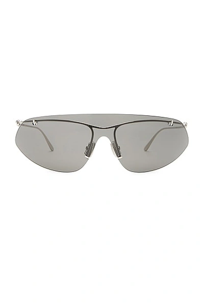 Bottega Veneta Knot Sunglasses In Shiny Silver