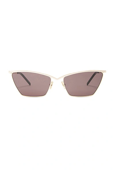 Saint Laurent Cat Eye Sunglasses In Gold & Black
