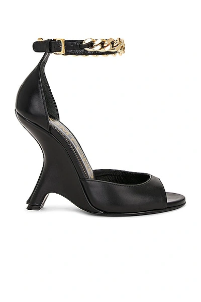 Tom Ford 105mm Iconic Chain Leather Sandals In Black