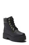 Timberland Stone Street Waterproof Platform Boot In Black Full Grain