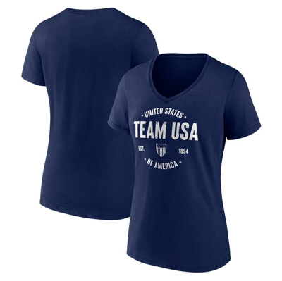Fanatics Branded Navy Team Usa Clean Heritage V-neck T-shirt