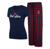 Concepts Sport Women's  Navy, Red Boston Red Sox Arctic T-shirt And Flannel Pants Sleep Set In Navy