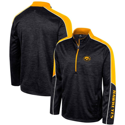 Colosseum Black Iowa Hawkeyes Marled Half-zip Jacket