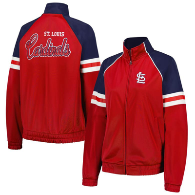 G-iii 4her By Carl Banks Red St. Louis Cardinals First Place Raglan Full-zip Track Jacket