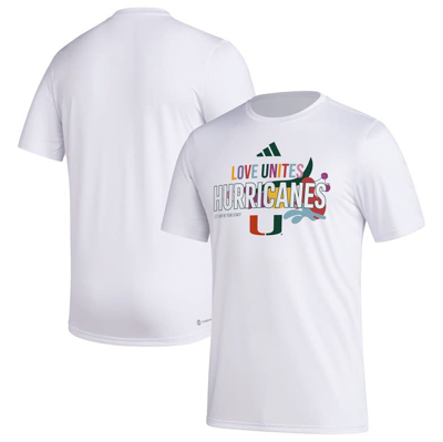 Adidas Originals Adidas X Rich Mnisi Pride Collection White Miami Hurricanes Pregame Aeroready T-shirt