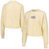 LEAGUE COLLEGIATE WEAR LEAGUE COLLEGIATE WEAR CREAM LSU TIGERS TIMBER CROPPED PULLOVER SWEATSHIRT