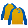 MITCHELL & NESS MITCHELL & NESS GOLD PITT PANTHERS LEGENDARY SLUB RAGLAN LONG SLEEVE T-SHIRT