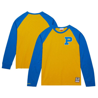 Mitchell & Ness Men's  Gold Pitt Panthers Legendary Slub Raglan Long Sleeve T-shirt