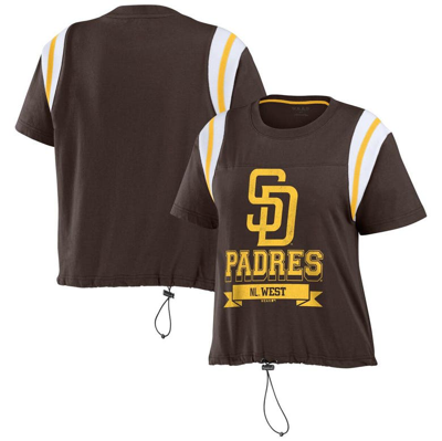 Wear By Erin Andrews Brown San Diego Padres Cinched Colorblock T-shirt